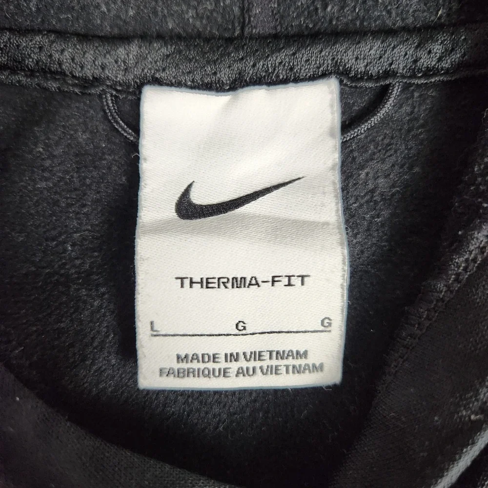 Nike Hoodie Kids L Black‎ Therma-FIT Star Spell Out Logo Fleece Lined Pullover